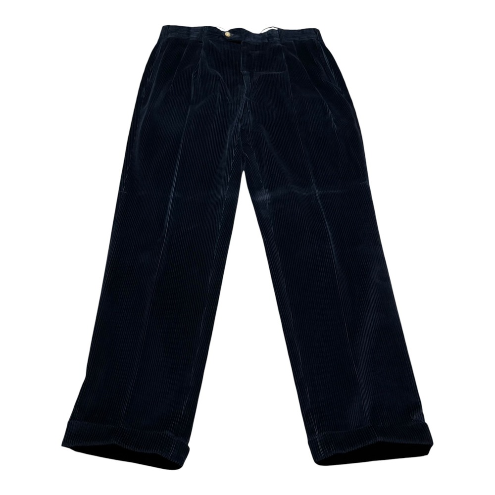 The J. Peterman Company Navy Blue Straight‎ Leg Corduroy Pants Men's 38x33 Wear
